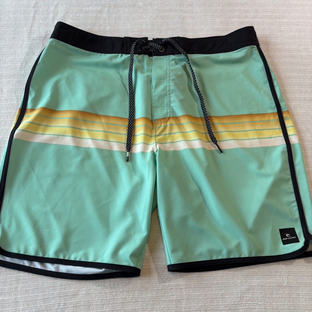 Rip Curl Mirage Ultimate Stretch Boardshorts Mens 36 Seafoam Green Striped